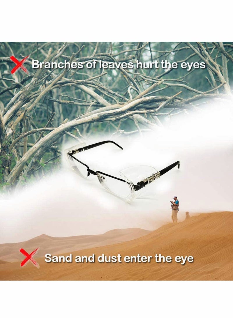 SOLARAE 3 Pairs Safety Glasses Side Shields,Slip on Clear Side Shields,Fits Small to Medium Eyeglasses Frames Glasses Side Shields Eyeglasses Protect Side Shields - Image 2