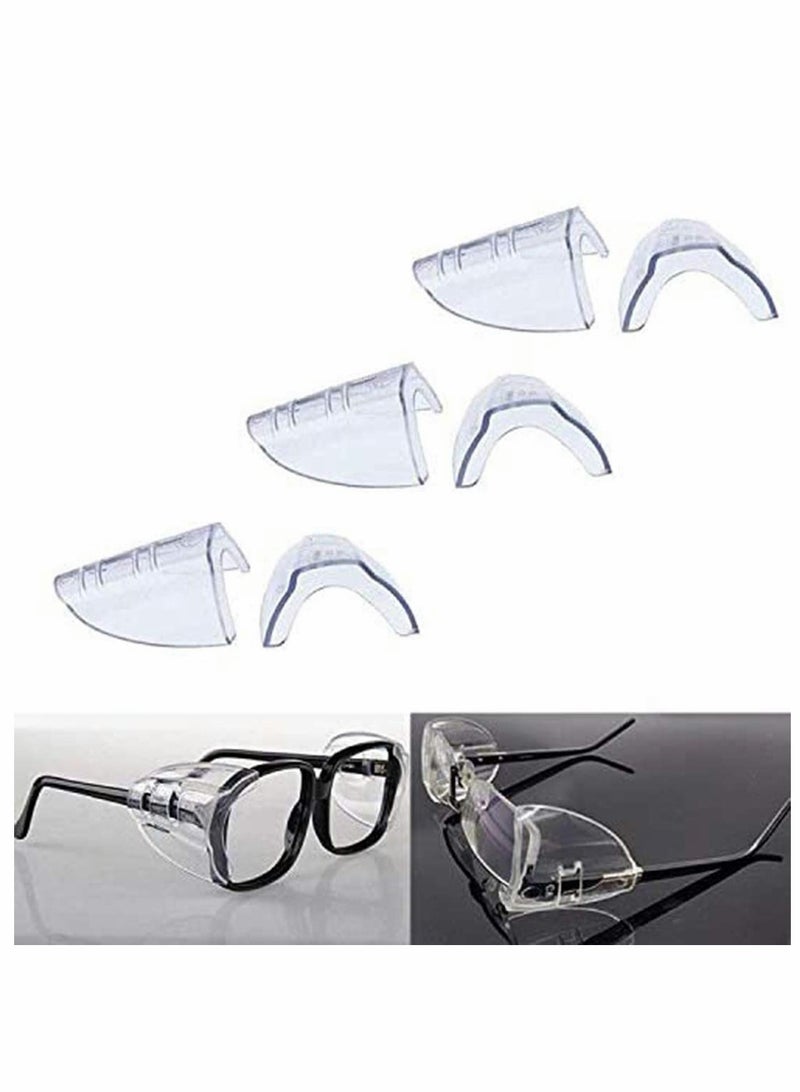 SOLARAE 3 Pairs Safety Glasses Side Shields,Slip on Clear Side Shields,Fits Small to Medium Eyeglasses Frames Glasses Side Shields Eyeglasses Protect Side Shields - Image 1