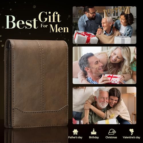 furid Leather Card Wallet For Men Slim: Bifold Rfid Minimalist Front Pocket Wallet - Gift For Men Husband at Anniversay Brithday - Image 5