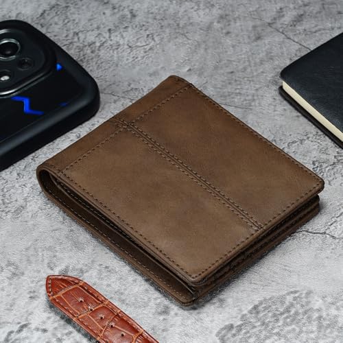 furid Leather Card Wallet For Men Slim: Bifold Rfid Minimalist Front Pocket Wallet - Gift For Men Husband at Anniversay Brithday - Image 3