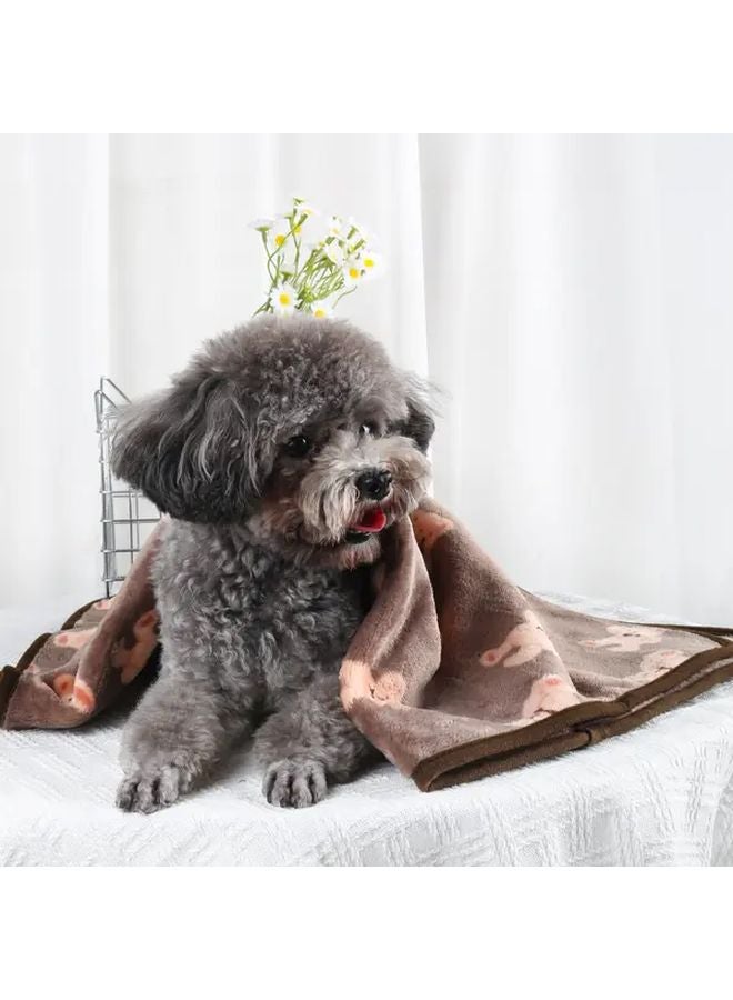Large Dog Bed Brown Bear Plush Lining All Season Warmth Machine Washable Travel Blanket - Image 1
