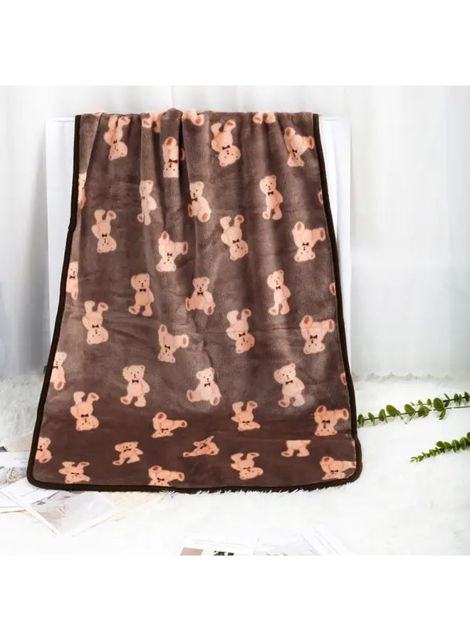 Large Dog Bed Brown Bear Plush Lining All Season Warmth Machine Washable Travel Blanket - Image 4
