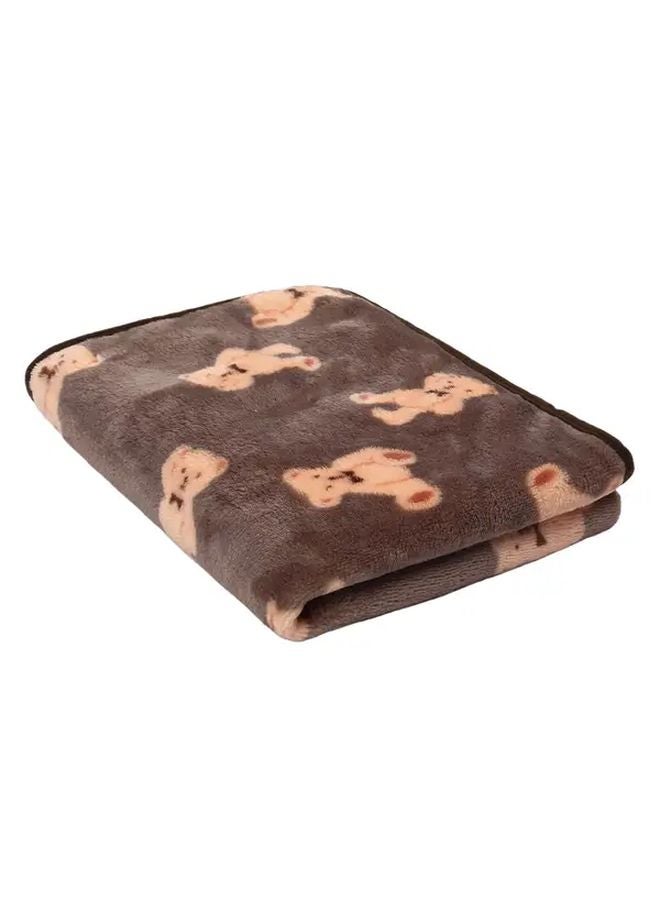 Large Dog Bed Brown Bear Plush Lining All Season Warmth Machine Washable Travel Blanket - Image 5