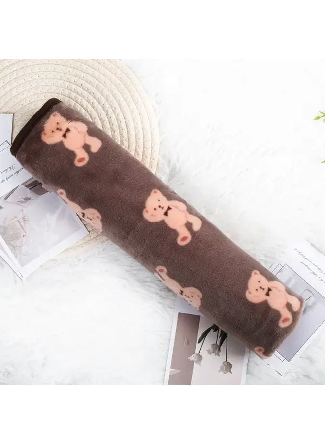 Large Dog Bed Brown Bear Plush Lining All Season Warmth Machine Washable Travel Blanket - Image 2