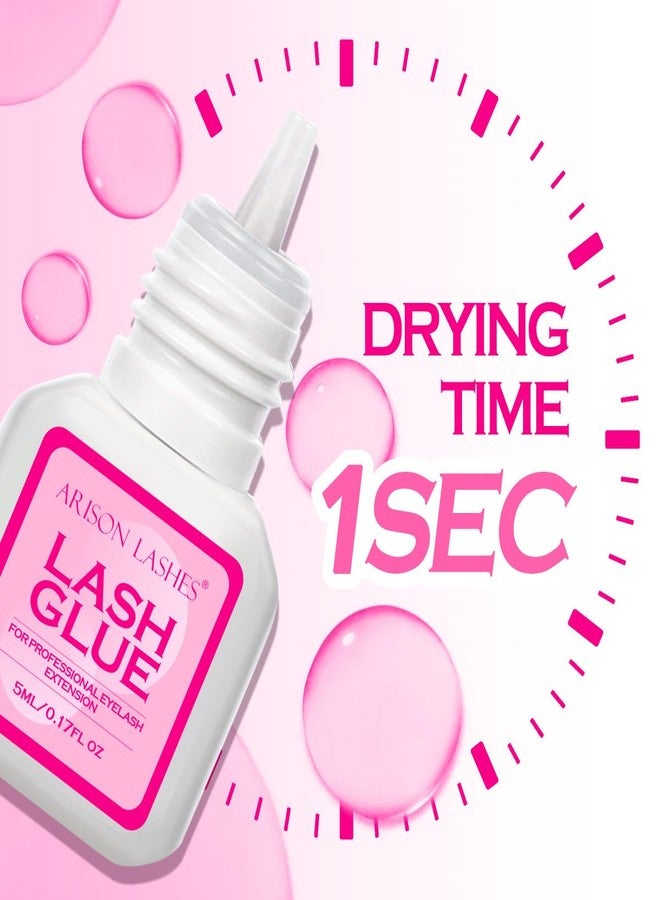 أريسون لاشز غراء ملون لتطويل الرموش، سريع الجفاف، مقاوم للماء، ذو رابطة قوية لتطويل الرموش، يدوم من 3 إلى 5 أسابيع (بنفسجي - 5 مل) - Image 2