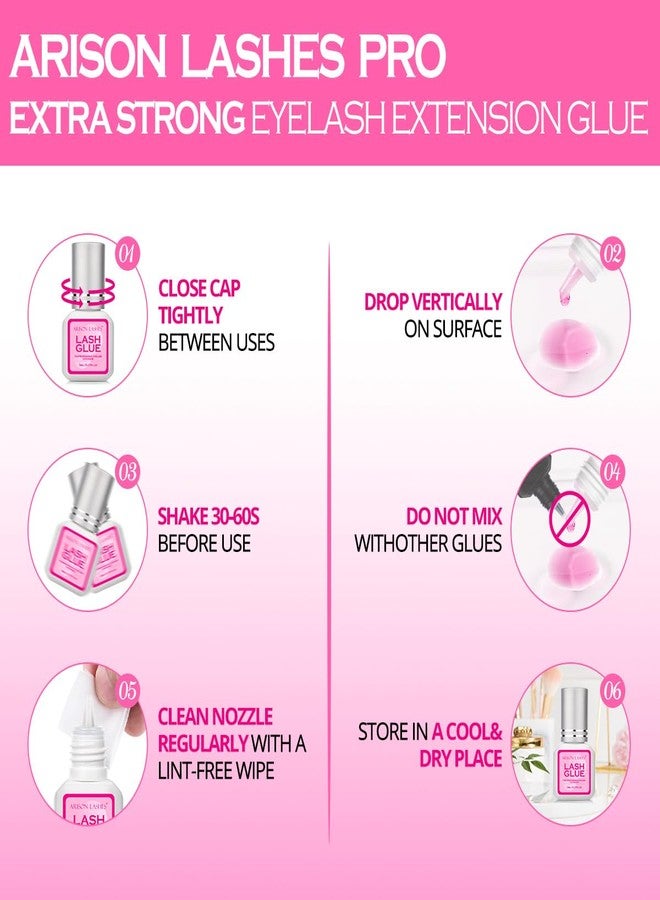 أريسون لاشز غراء ملون لتطويل الرموش، سريع الجفاف، مقاوم للماء، ذو رابطة قوية لتطويل الرموش، يدوم من 3 إلى 5 أسابيع (بنفسجي - 5 مل) - Image 3