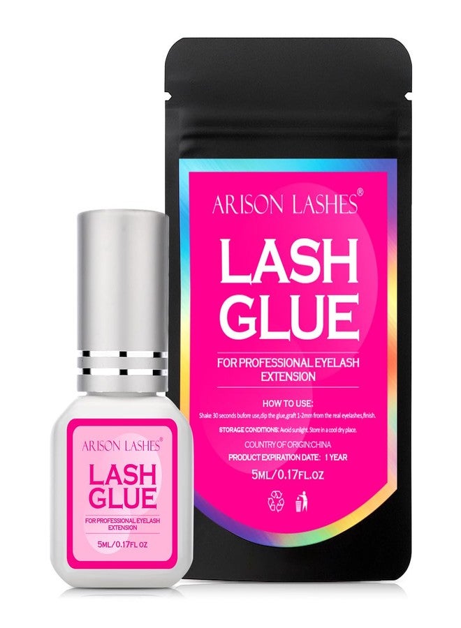 أريسون لاشز غراء ملون لتطويل الرموش، سريع الجفاف، مقاوم للماء، ذو رابطة قوية لتطويل الرموش، يدوم من 3 إلى 5 أسابيع (بنفسجي - 5 مل) - Image 1