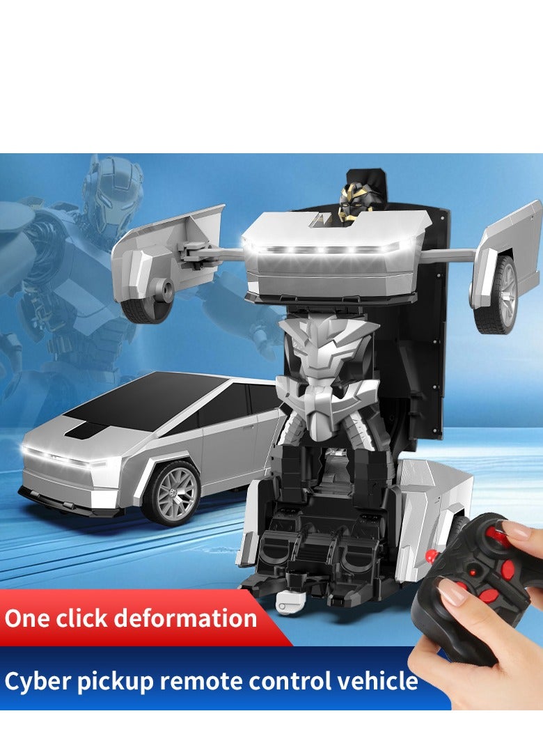 يوكا سيارة تحكم عن بُعد للأطفال، لعبة روبوت وسيارة 2 في 1 للهوايات وأعياد الميلاد، بمقياس 1:18 مع زر واحد للتحول، لعبة تحويل سيارة للأطفال من عمر 5 إلى 12 سنة، سباقات للأولاد والبنات (ألوان السايبربانك) - Image 3