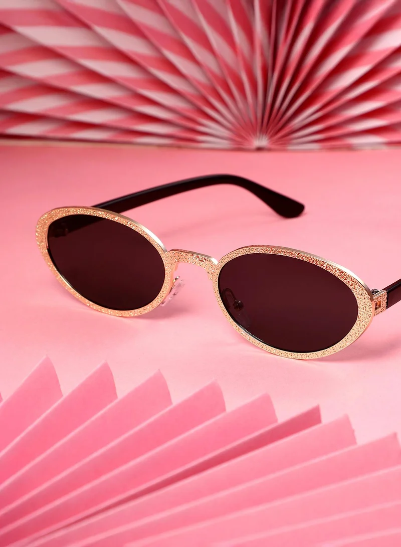 صوص هاوت نظارة شمسية بعدسات بيضوية كامل الحواف مع حماية من الأشعة الشمسية للنساء