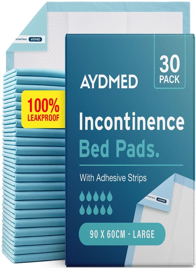 Aydmed 30 x AYDMED Incontinence Bed Pads 90 x 60cm | Extra Large Disposable Incontinence Pads | Maximum Absorbency Incontinence Bed Sheets For Adults, Children & Babies | 1,200ML Capacity | CE Certified - Image 1