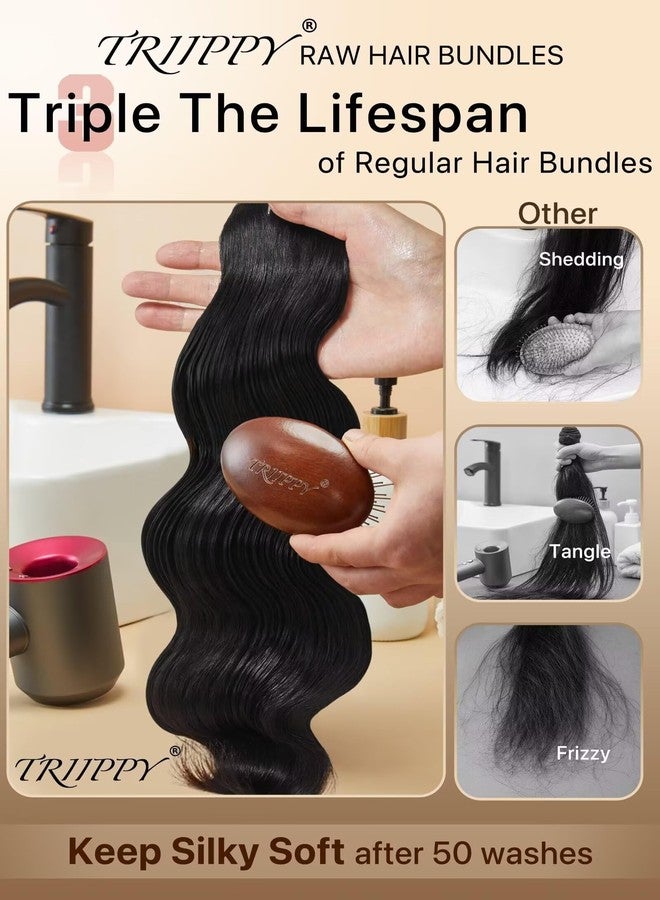 Triippy حزم شعر بشري خام TRIIPPY فردية، عمر ثلاثي أطول من حزمة الشعر العذراء العادية، تبقى ناعمة وسلسة بعد عدة غسلات، رقم 1 في مبيعات الشعر الخام، 100% شعر كمبودي حزم تموج الجسم (24 بوصة) - Image 5