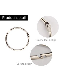 Y&D 60 Pack Leaf Binder Loose Rings Metal Book Silver Index Card Ring Key Chain for School Office Home Use 20mm Notebook Photo Album Scrapbook DIY Crafts  - Image 4