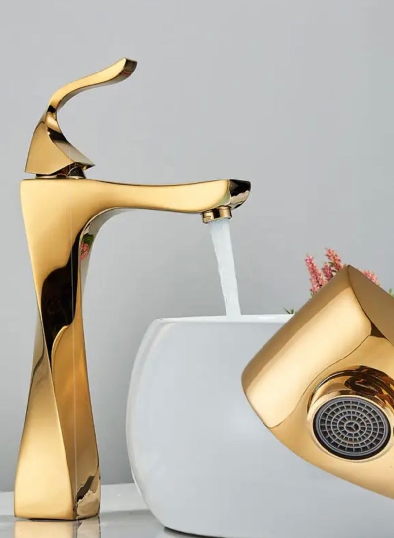 خلاط مغسله ذهبي لمعه عالي  اوتوماتيك - Image 2