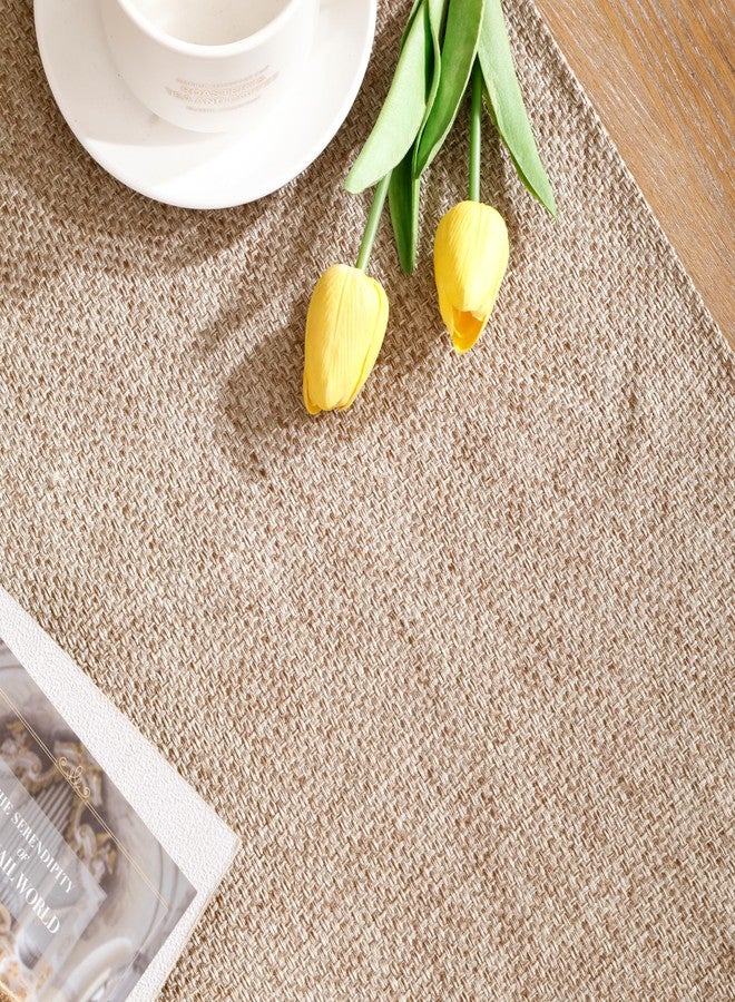 LUOYEHK Boho Table Runner with Fringe 12x120 Inch Farmhouse Rustic Table Runner Coffee Linen Table Runner for Dining Party Wedding Decoration(one Piece) - Image 5