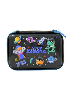 SMILY KIDDOS Smily sparkle pencil case - Space theme (Black) School Pencil Cases | Birthday Return Gifts | Pencil Cases for Girls and Boys | Kids school Stationery | Hardtop Pencil Cases for Boys and Girls  - Image 1