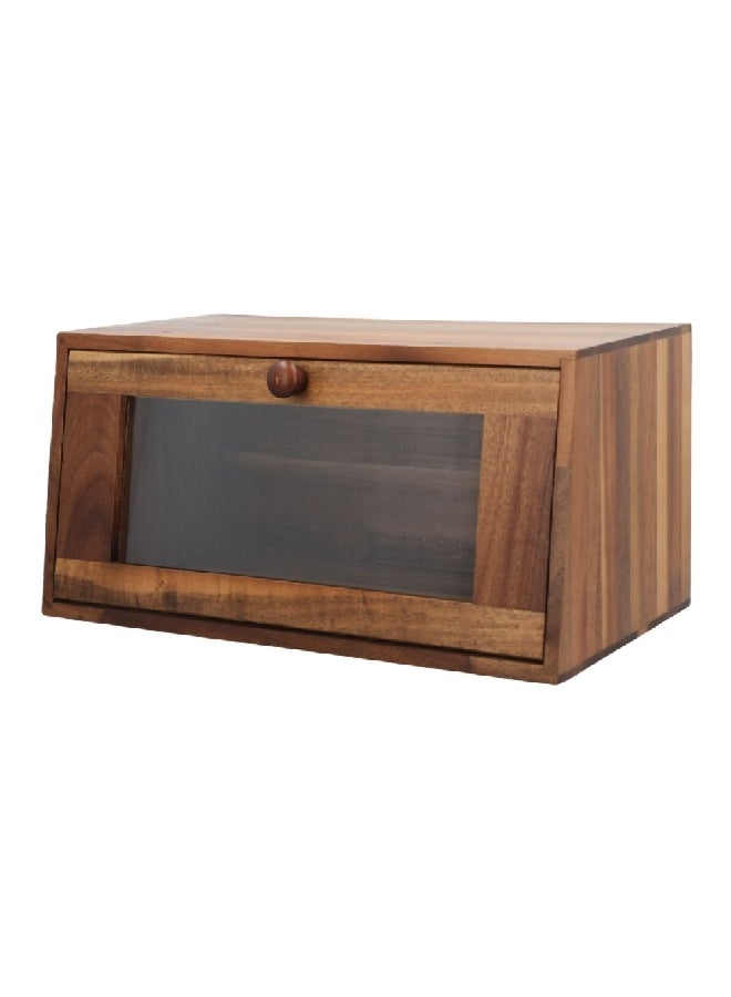 Bien Servi Elegant Design Rectangular Acacia Bread Bin Brown 19 x 22 x 38.5 cm BS01038A - Image 3