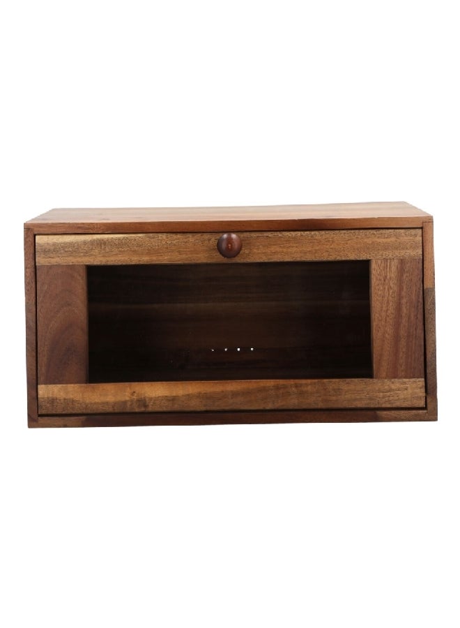 Bien Servi Elegant Design Rectangular Acacia Bread Bin Brown 19 x 22 x 38.5 cm BS01038A - Image 1