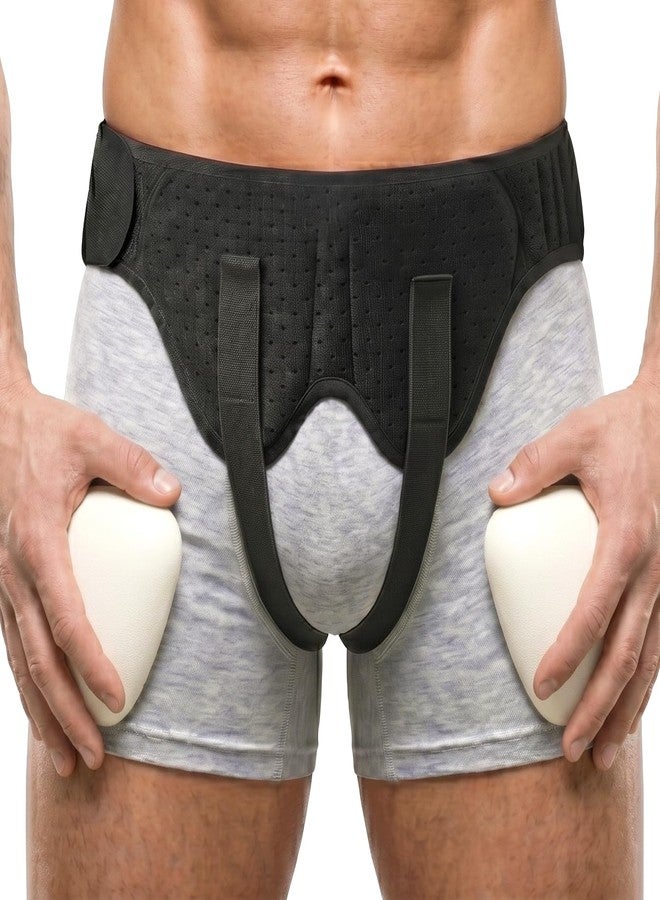 BLITZU Hernia Belt for Bilateral, Double or Single Inguinal, Groin Hernia Support Truss for Men, Women, Pain Relief, Surgery Recovery, Adjustable with 2 Removable Medical Compression Pads. S-M - Image 1
