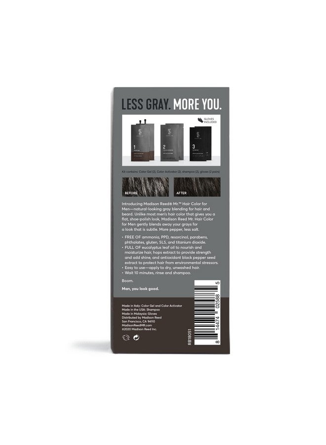 Madison Reed Mr. Hair Color For Men Dark Brown To Black Demipermanent Hair Dye Reduces Grays In 15 Minutes For Hair & Beard Nourishing & Strengthening Keratin & Argan Oil 2 Applications - Image 2