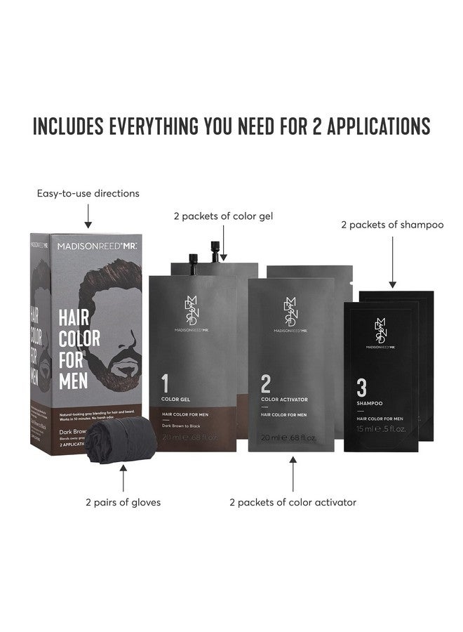 Madison Reed Mr. Hair Color For Men Dark Brown To Black Demipermanent Hair Dye Reduces Grays In 15 Minutes For Hair & Beard Nourishing & Strengthening Keratin & Argan Oil 2 Applications - Image 3