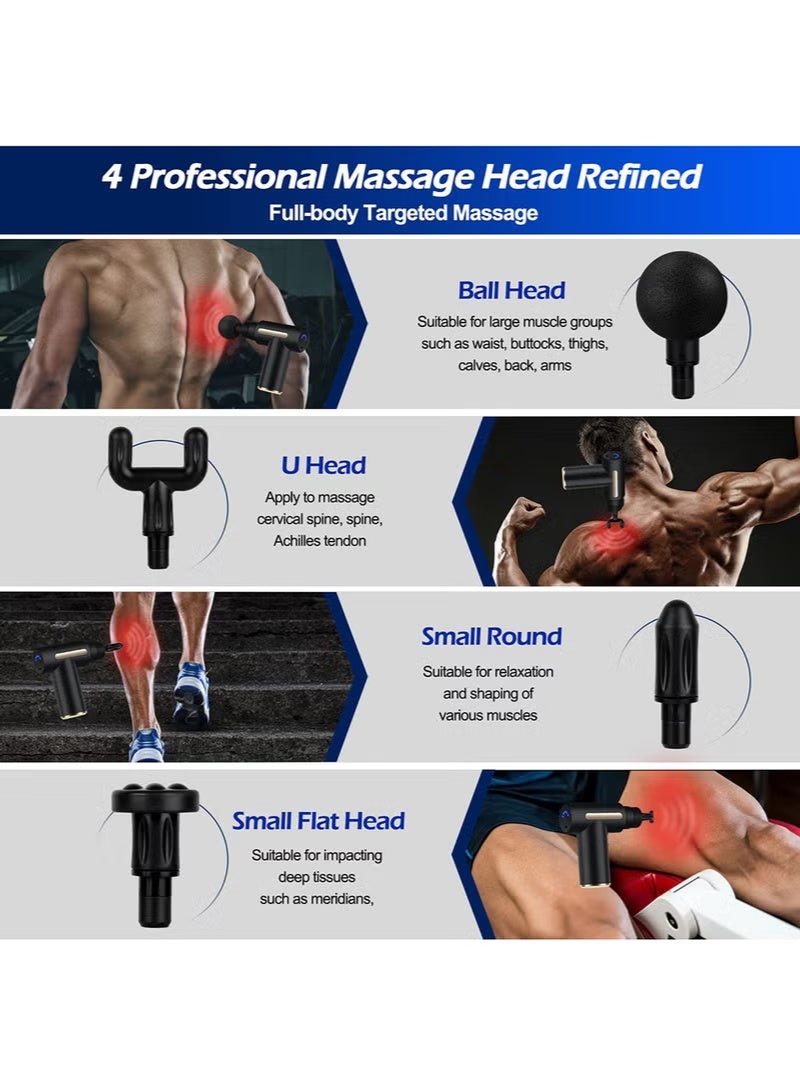 FCB Mini Massage Gun Percussion Deep Tissues Muscle Massager Gun With 6 Speeds Massage Device Super Quiet Portable Electric Handheld Body Massager For Back Neck Pain Relief - Image 4