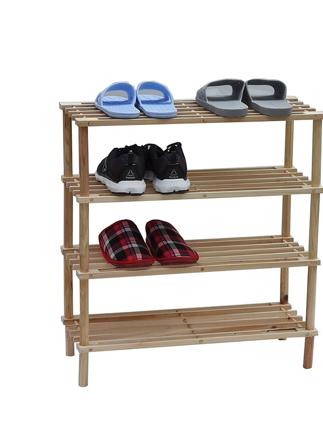 Feelings Wooden Shoe Rack 4 Tier 63Cm Natural  - Image 1