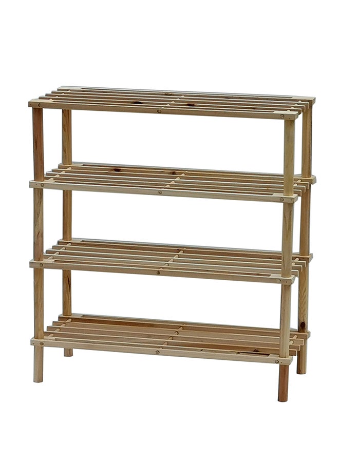 Feelings Wooden Shoe Rack 4 Tier 63Cm Natural  - Image 3