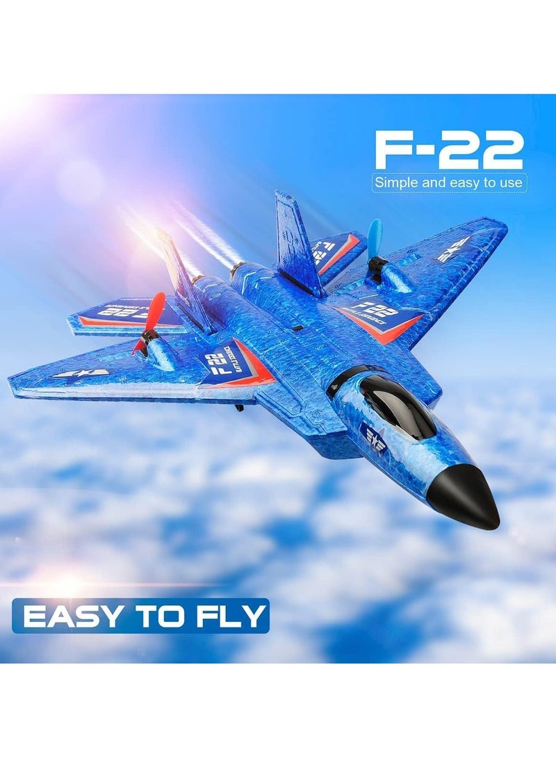 F22 RC Jet Airplane Toy for Kids & Beginners - Ready to Fly Remote Control Plane with 2.4GHz 2-Channel, Gyro Stabilization, Landing Gear, & Waterproof EPP Foam for Easy Operation & Durability