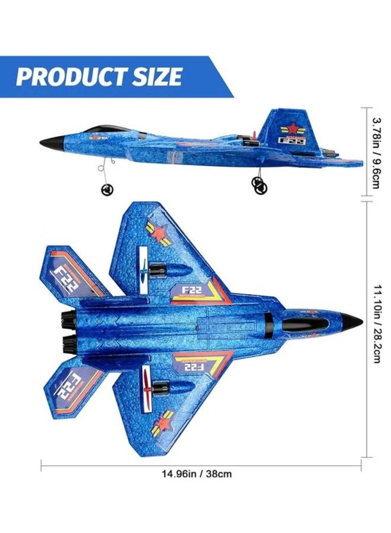 F22 RC Jet Airplane Toy for Kids & Beginners - Ready to Fly Remote Control Plane with 2.4GHz 2-Channel, Gyro Stabilization, Landing Gear, & Waterproof EPP Foam for Easy Operation & Durability
