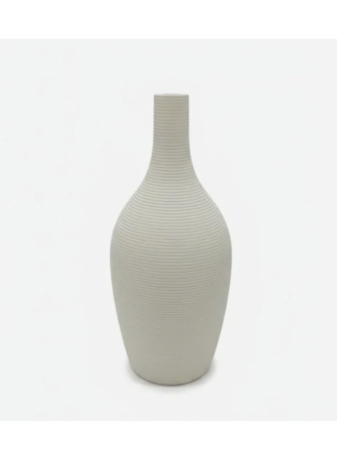 AKDC Slim White Ceramic Minimalist Vase – 22×10 cm - Image 2