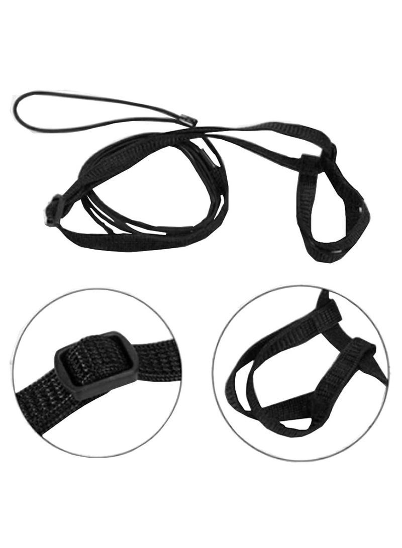 Adjustable Birds Harness and Leash Parrot Harness Leash Training Supplies Pet Anti-bite Outdoor Flying Rope for Conures Budgerigar Lovebird Cockatiel Mynah (S, Black) - Image 4