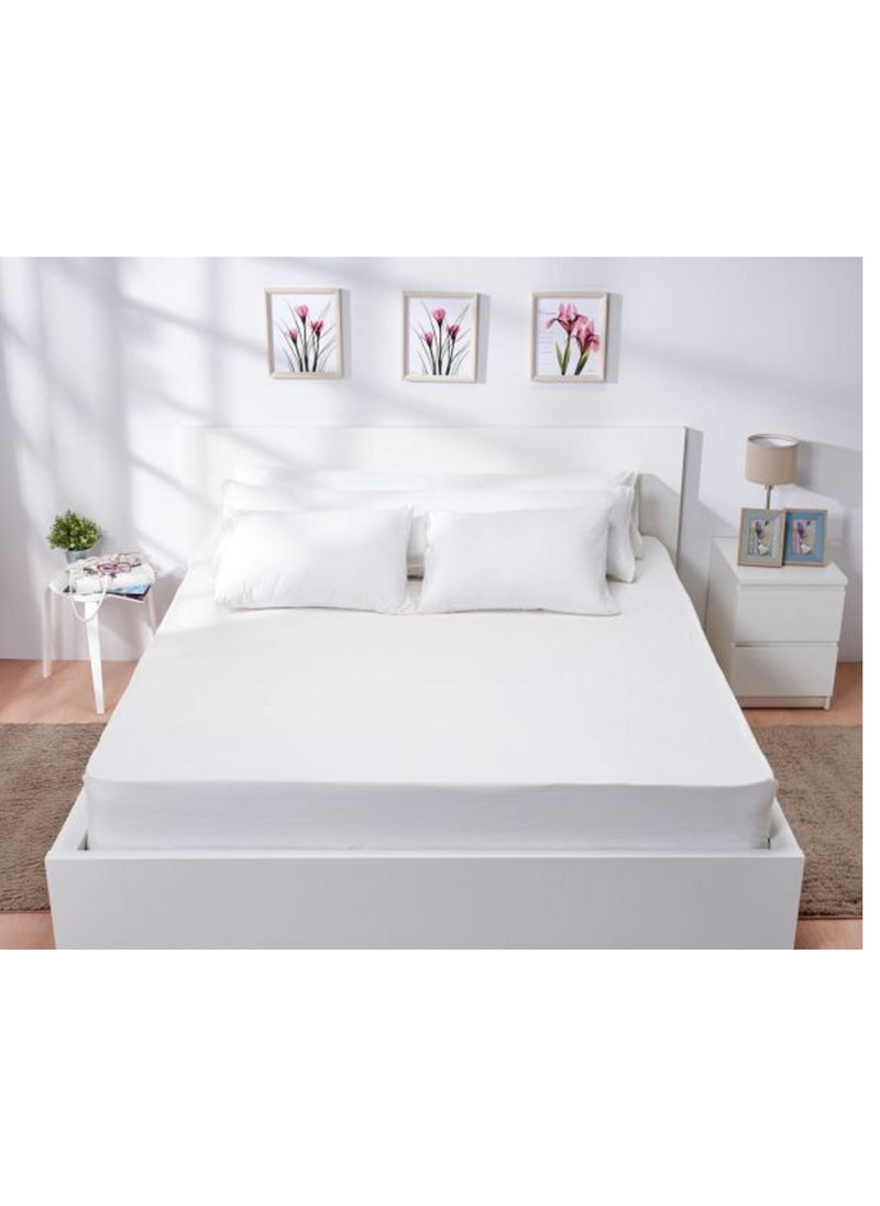 Lantique Cotton fitted Bed sheet 140 cm - white 