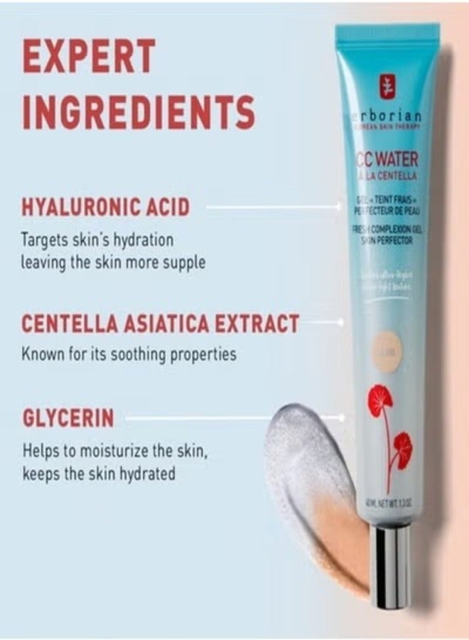 erborian ERBORIAN CC Water Ala Centella Gel Skin Perfector Doré - Hydrating & Radiance Boosting Face Gel 40ml - Image 4