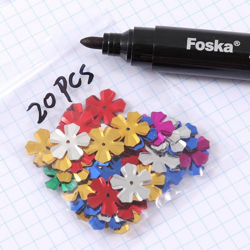 FOSKA 2mm Black Round Tip Permanent Marker Pens - 12 Pack - Image 5