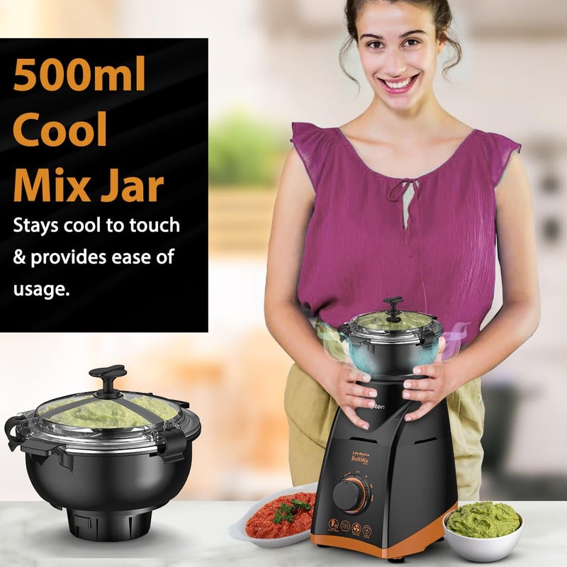 Crompton Crompton Boltmix Cool 750 W Mixer grinder with 3 Jars 3 stainless steel Jars Cool Mix Chutney Jar with CasingHeavy Duty Powertron Motor Motor VentX Technology Black  - Image 4