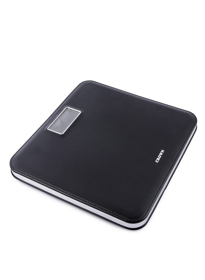كراون ميزان رقمي للوزن البشري من كراون إيليت، مصنوع من ألياف ذات مظهر جلدي، سعة 180 كجم (أسود) - Image 3