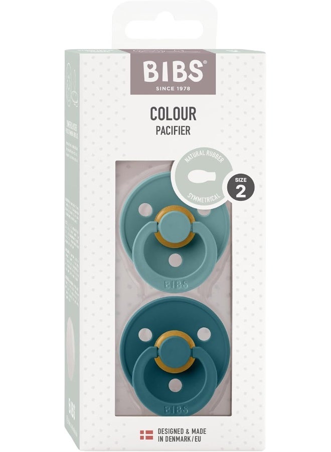BIBS Colour Symmetrical Soother 2-Pack, BPA Free Dummy Pacifier, Symmetrical Natural Rubber Latex, Made in Denmark, Size 2 (6-18 Months), Island Sea/Forest Lake - Image 3