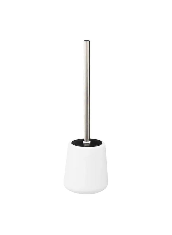 Five Simply Smart High Quality Sandstone Toilet Brush With Holder White And Silver 174878I - Image 1
