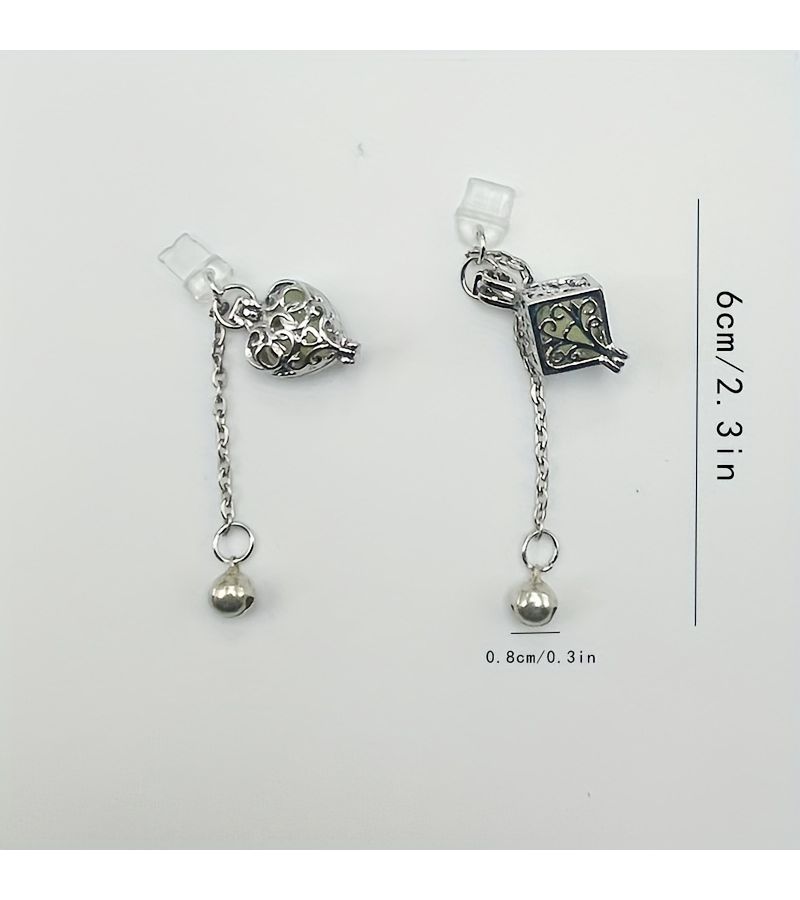 Mobile Phone Dust Plug For Type C Heart And Bell Shape Glowing Hollow Decoration - Image 4
