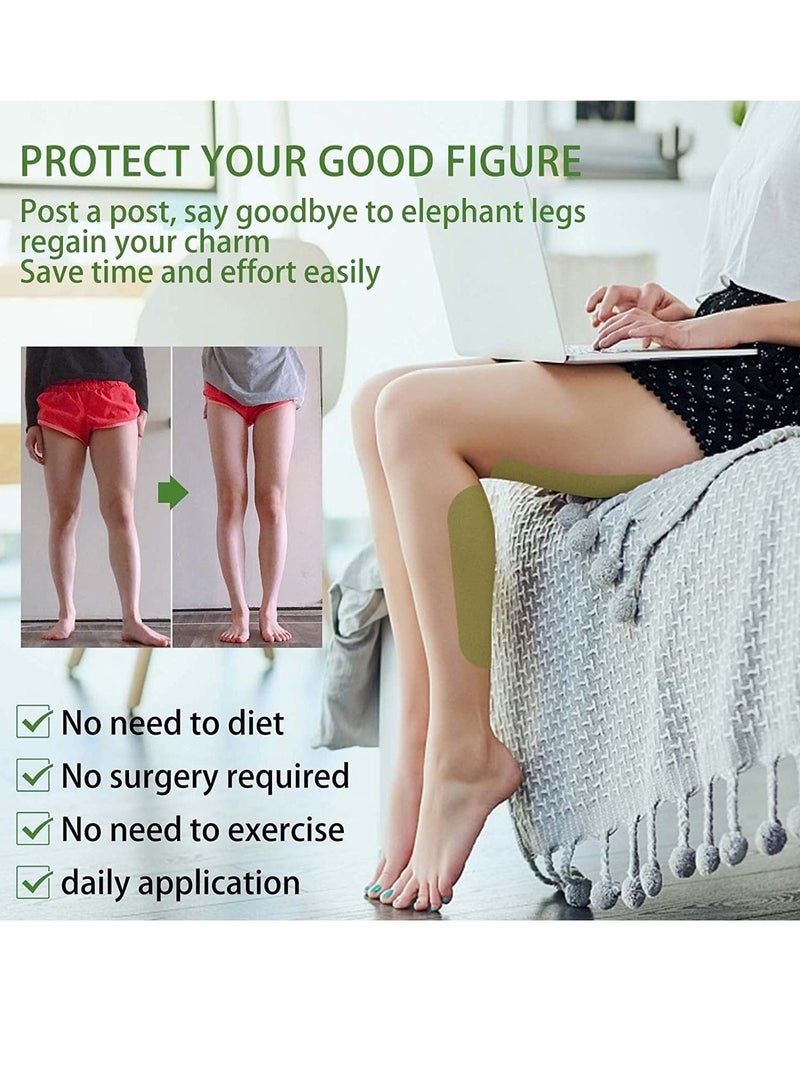 Excefore ملصقات لتخفيف السيلوليت - ملصقات لتجميع وتقليل السيلوليت على الفخذين، ملصقات عشبية لرفع الساقين، شريط شد لتشكيل ملصقات الساقين (3 علبة، 90 قطعة) - Image 3