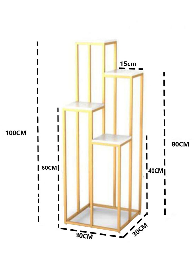 LINGWEI Plant Stand Flower Pot Stand Metal Flower Plant Display Rack Iron Made Flower Stand Outdoor & Indoor Plant Holder Flower Planter Pot Stand Marble Plant Stand - Image 4