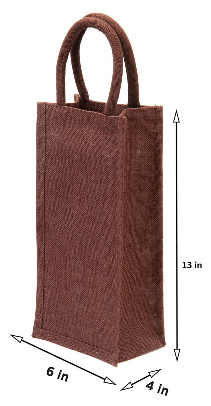 hb+ Jute Water Bottle Bag - This Jute Bottle Bag can be Given as a Gift Bag or can be Used as Wine Bottle Gift Bag/Bottle Carry Bag/Water Bottle Cover (Brown) - Image 2