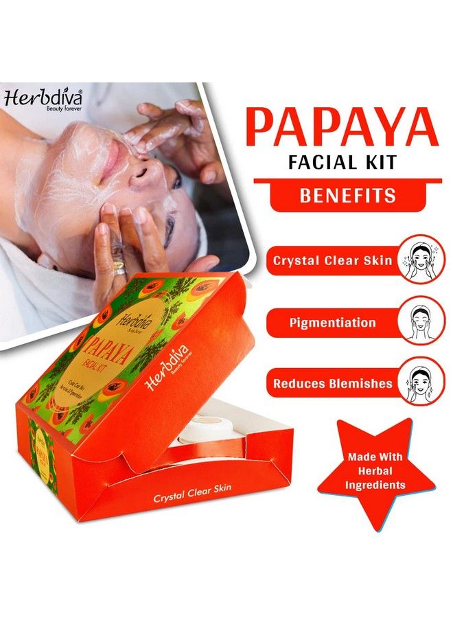 Herbdiva Papaya Facial Kit 130 Gm ; Crystal Clear Skin ; Beauty Forever With Aloe Vera Extract & Papaya Extract ; Blemishes & Pigmentation Beauty Forever  - Image 3