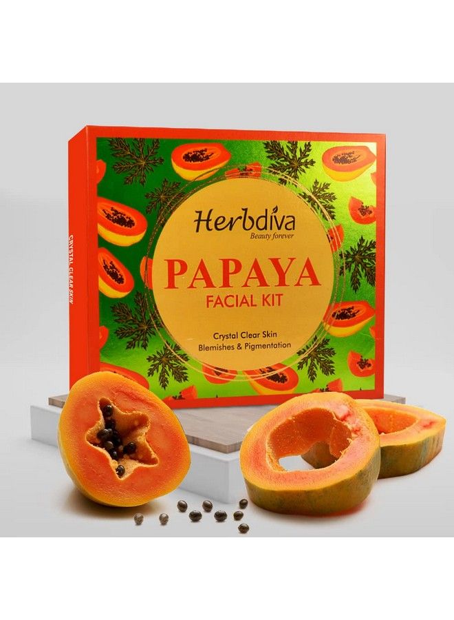 Herbdiva Papaya Facial Kit 130 Gm ; Crystal Clear Skin ; Beauty Forever With Aloe Vera Extract & Papaya Extract ; Blemishes & Pigmentation Beauty Forever  - Image 2