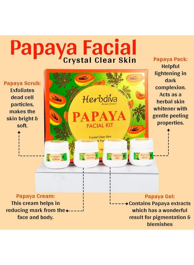 Herbdiva Papaya Facial Kit 130 Gm ; Crystal Clear Skin ; Beauty Forever With Aloe Vera Extract & Papaya Extract ; Blemishes & Pigmentation Beauty Forever  - Image 5