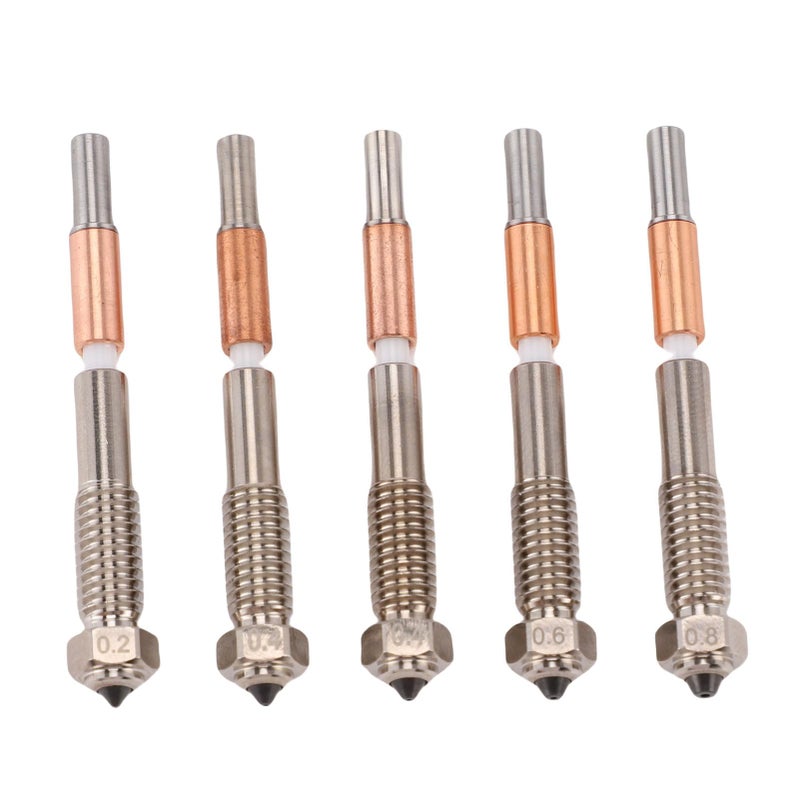 طقم رأس طارد ثنائي المعدن 5 قطع 0.2 مم 0.4 مم 0.6 مم 0.8 مم ملحقات طابعة ثلاثية الأبعاد - Image 2