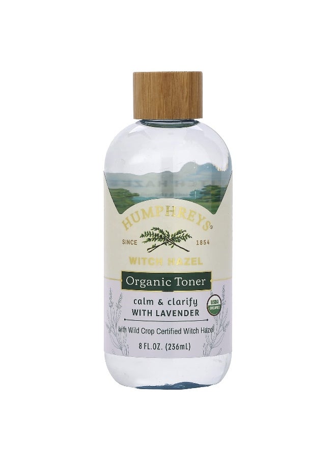Humphrey's Humphreys, Witch Hazel, Organic Toner with Lavender, Calm,  & Clarify, 8 fl oz (236 ml)  - Image 1