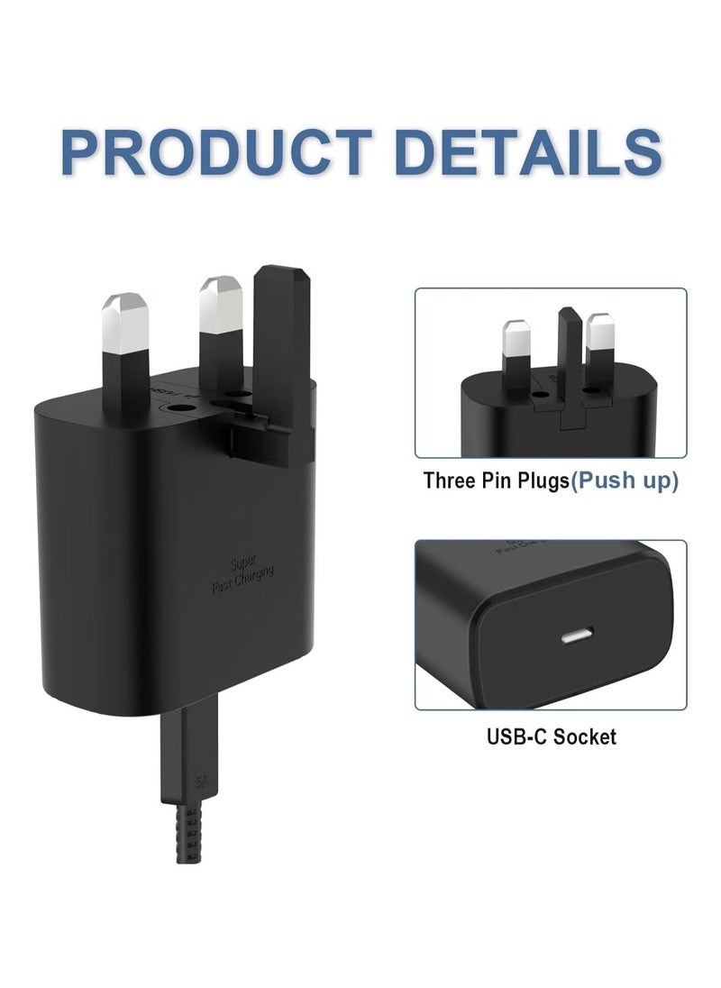 JAJEEK 45W USB-C Super Fast Charging PD Charger – Compatible with Samsung S24, S23, S22, S21, S20 Ultra, S24+, S23+, S22+, S21+, A53, A15, A55, A54 - Type-C Power Adapter - Image 2