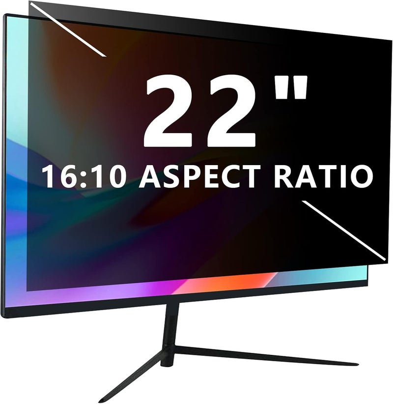 Halloive Computer privacy screen 22 inch, Removable 16:10 Aspect Ratio Widescreen Laptop Monitor,Eye Protection Anti Glare Blue Light Slide Mount Tabs Cover Screen Protector for privacy screen filter 22 inch - Image 1