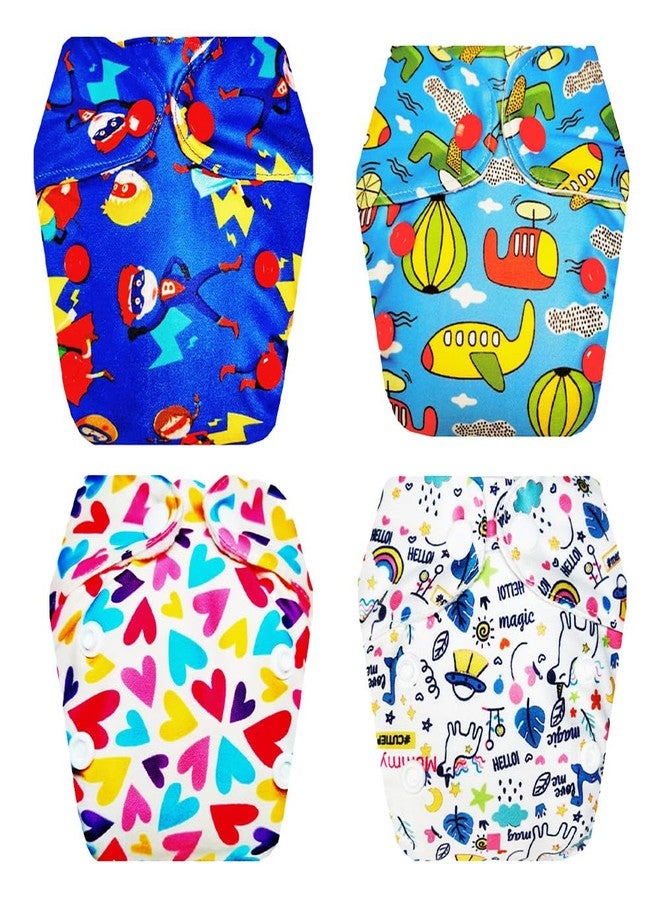 Dumbledo Premium Newborn Cloth Diaper with Integrated Insert (Pack of 4) | Snug Fit | Leakproof | Adjustable Snaps | Trusted by Moms | 0 - 4 Months | Unisex Baby - Image 1